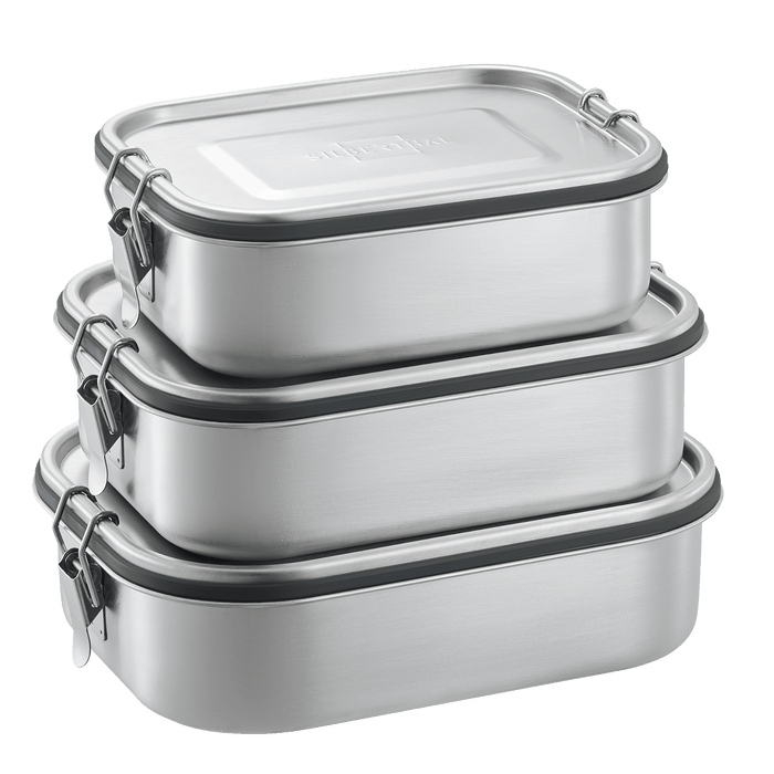 Edelstahl Brotdosen Set