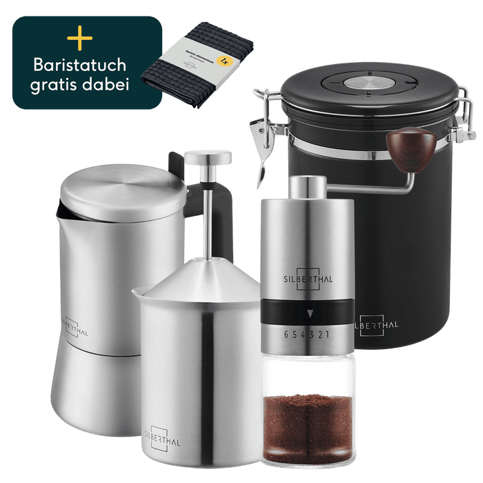 Espressokocher 6 Tassen Set 4-teilig