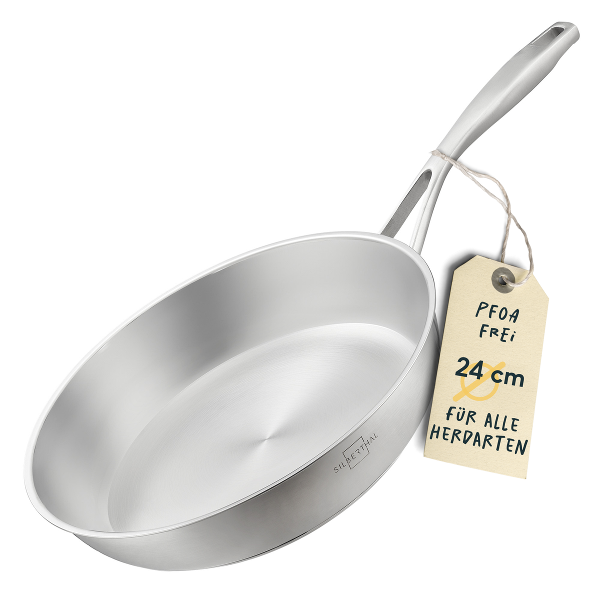 Edelstahlpfanne 24 cm Unbeschichtet