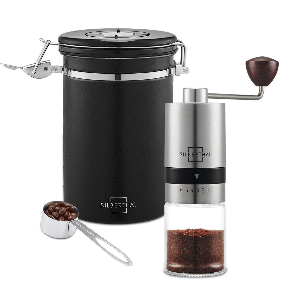 Kaffeemühle mit Kaffeedose Set