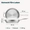 Edelstahlpfanne 32 cm Unbeschichtet