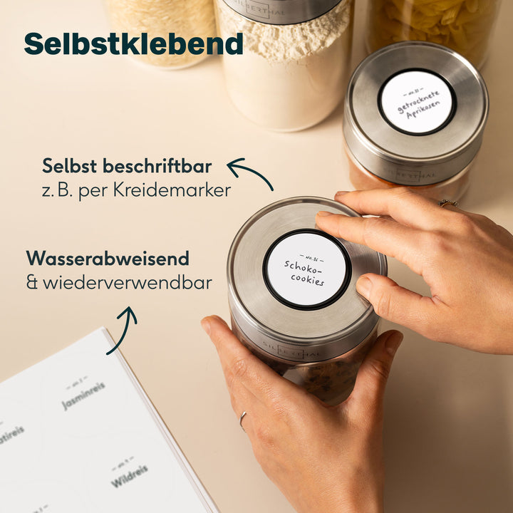 150 Vorratsgläser Etiketten eckig