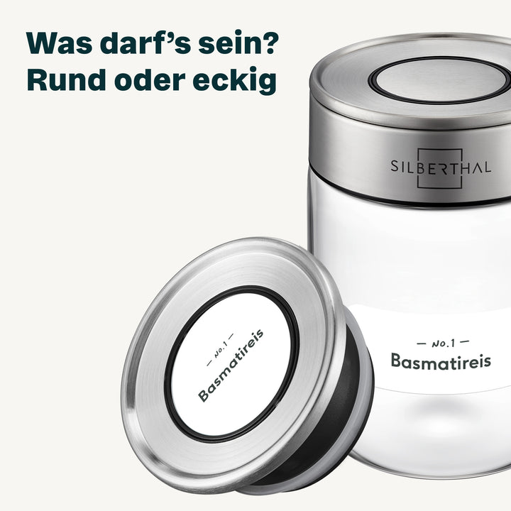 150 Vorratsgläser Etiketten eckig