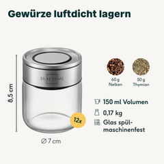 Gewürzgläser 150ml 12er Set