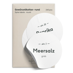 240 Etiketten Gewürzgläser Rund