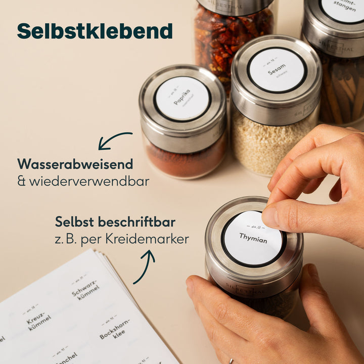 232 Etiketten Gewürzgläser eckig