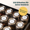 232 Etiketten Gewürzgläser eckig