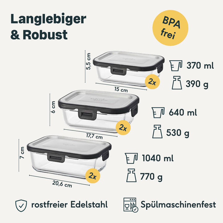 Frischhaltedosen 6er Set