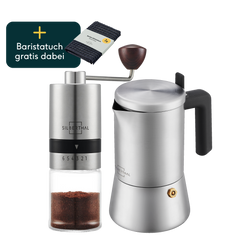 Espressokocher 6 Tassen mit Kaffeemühle
