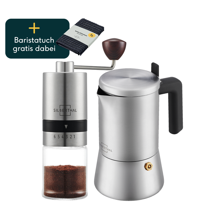 Espressokocher mit Kaffeemühle