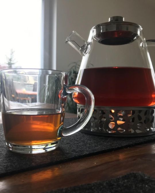 Kundenfoto: Teekanne aus Glas mit Stövchen
