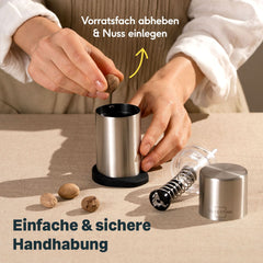 Gewürzmühlen mit Einstellring mit Muskatmühle Set