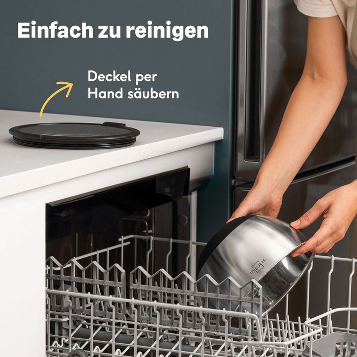 Edelstahlschüsseln mit Deckel - 3er Set