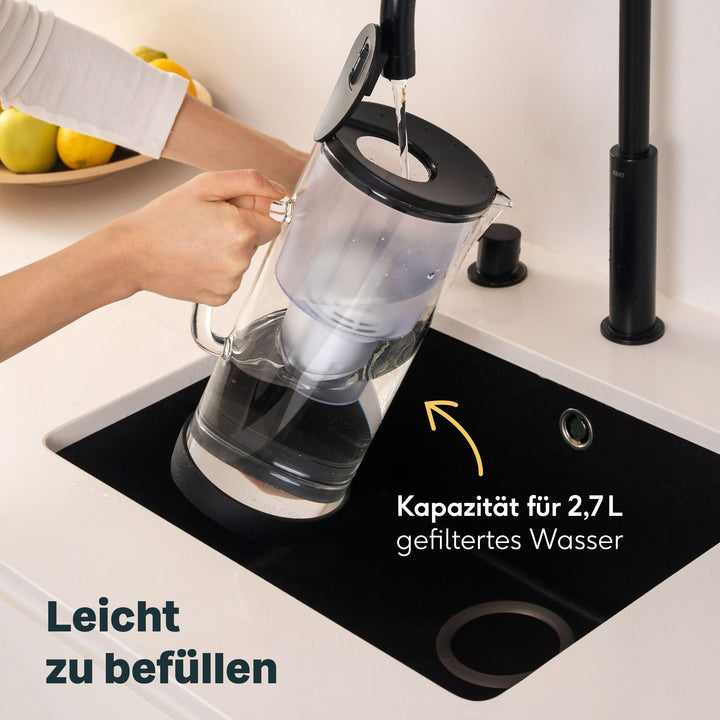 Wasserfilterkanne aus Glas