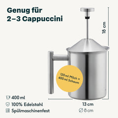 Espressokocher 6 Tassen Set 4-teilig