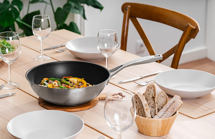 Vielseitiger Edelstahl-Wok für gesunde und schnelle Gerichte