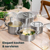 Pfannen & Topfset Unbeschichtet 12-teilig