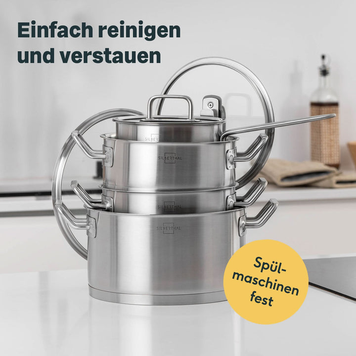 Pfannen & Topfset Unbeschichtet 12-teilig