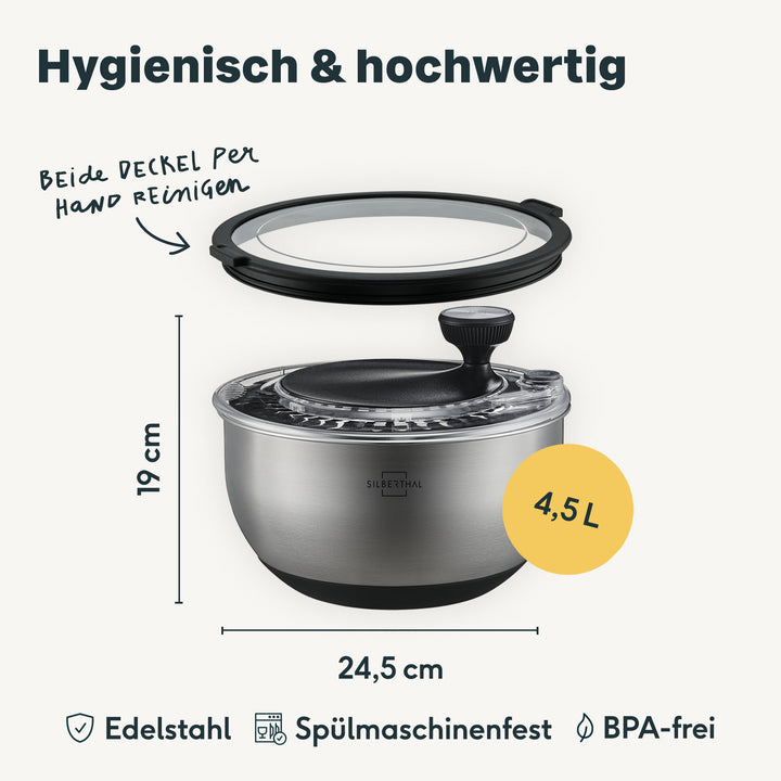 Salatschleuder mit Deckel Set