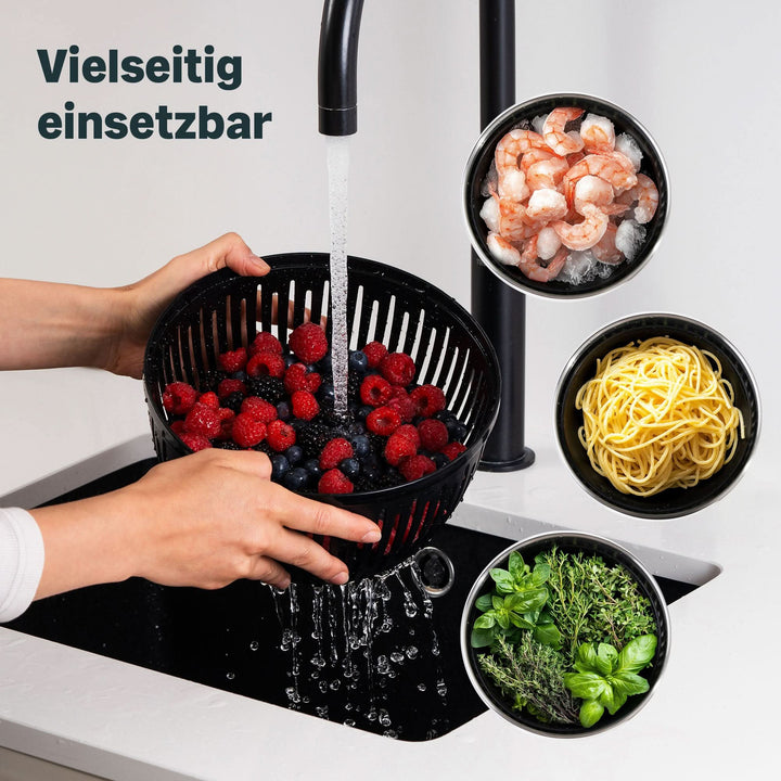 Salatschleuder aus Edelstahl