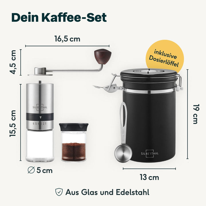 Kaffeemühle mit Kaffeedose Set