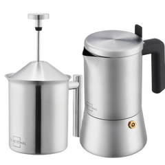 Espressokocher 6 Tassen mit Milchaufschäumer