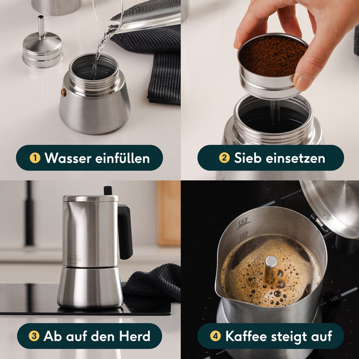 Espressokocher Komplettset
