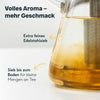 Teekanne aus Glas mit Stövchen