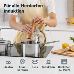 Stielkasserolle 16 cm mit Deckel