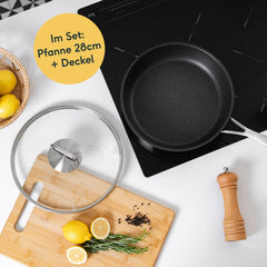 Pfanne 28 cm mit Deckel