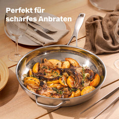 Edelstahlpfanne 32 cm Unbeschichtet
