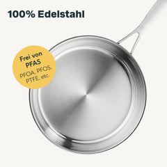 Edelstahlpfanne 32 cm Unbeschichtet
