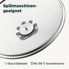 3x Glasdeckel Set (20, 24 & 28 cm)