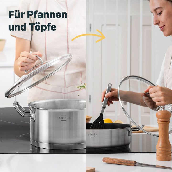 3x Glasdeckel Set (20, 24 & 28 cm)