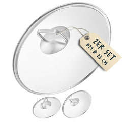 2x Glasdeckel Set (24 + 28 cm)