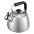 Wasserkessel 1,9 Liter silber aus Edelstahl mit Pfeife und klappbarem Griff