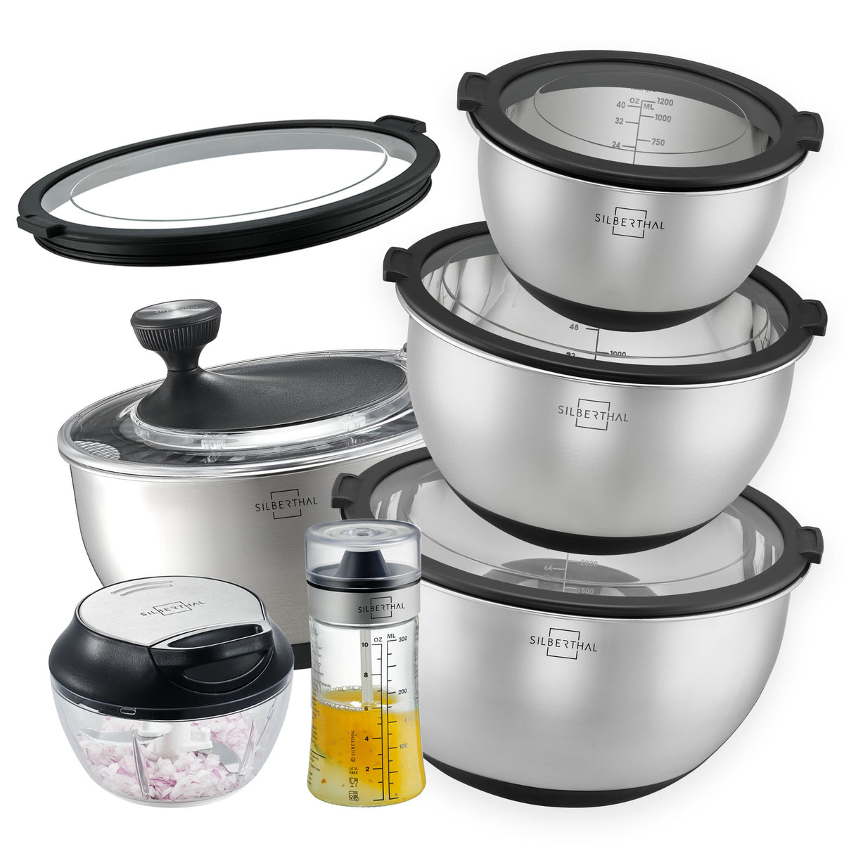 Salatschleuder Set 7-teilig
