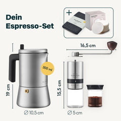 Espressokocher 6 Tassen mit Kaffeemühle