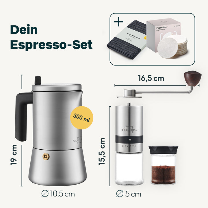 Espressokocher mit Kaffeemühle