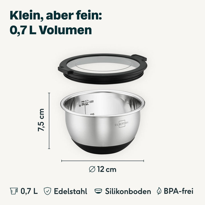 Edelstahlschüssel 0,7 Liter