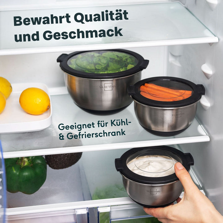 Edelstahlschüsseln mit Deckel - 5er Set