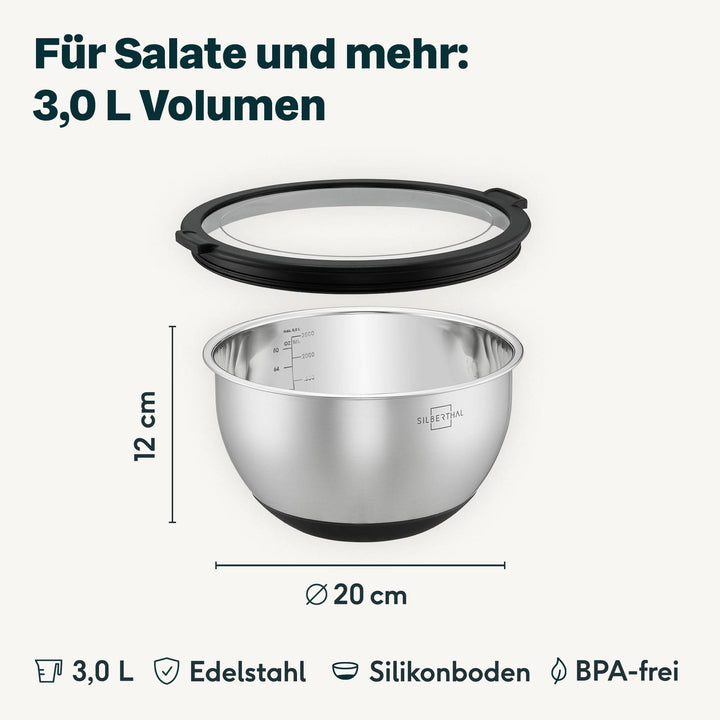 Edelstahlschüssel 3 Liter
