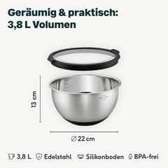 Edelstahlschüssel 3,8 Liter