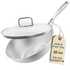 Wok 28 cm unbeschichtet aus Edelstahl mit Glasdeckel als Set