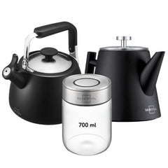 Teekanne mit Wasserkessel & Vorratsglas Set