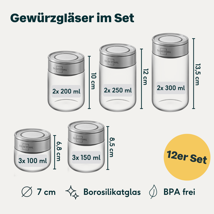 Gewürzgläser 12er Set
