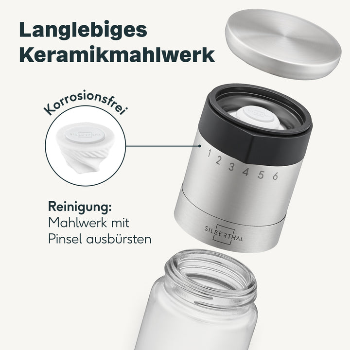 Salz und Pfeffermühle mit Einstellring 2er Set