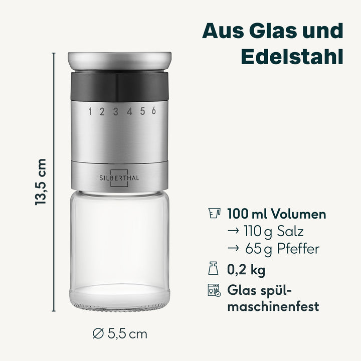 Salz und Pfeffermühle mit Einstellring