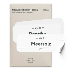 232 Etiketten Gewürzgläser eckig