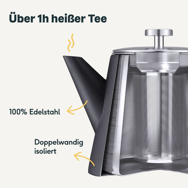 Teekanne Schwarz Matt